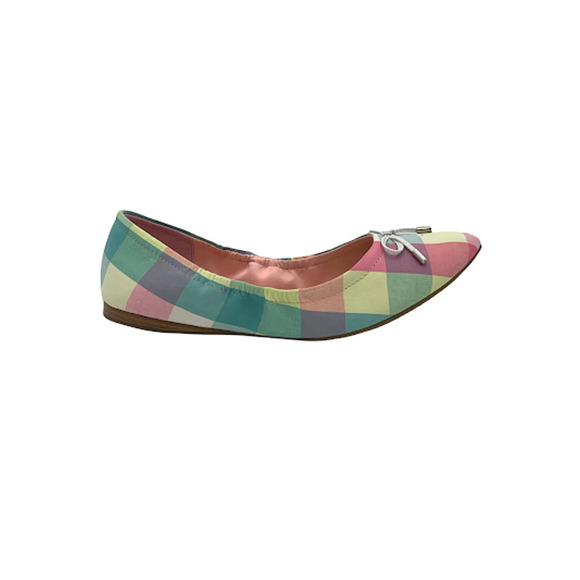 Isaac Mizrahi Live! Shoes - Isaac Mizrahi Plaid Ballet Flats with Bow Pink Multi - Medium